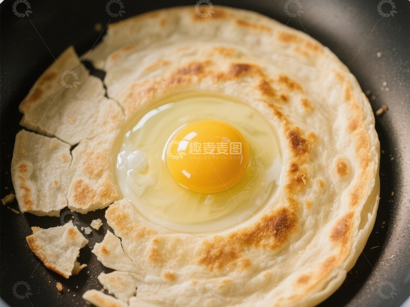 高清大图下载【趣麦麦图】煎饼上的完美煎蛋