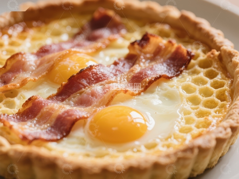 高清大图下载【趣麦麦图】培根蛋挞：金黄诱人美食