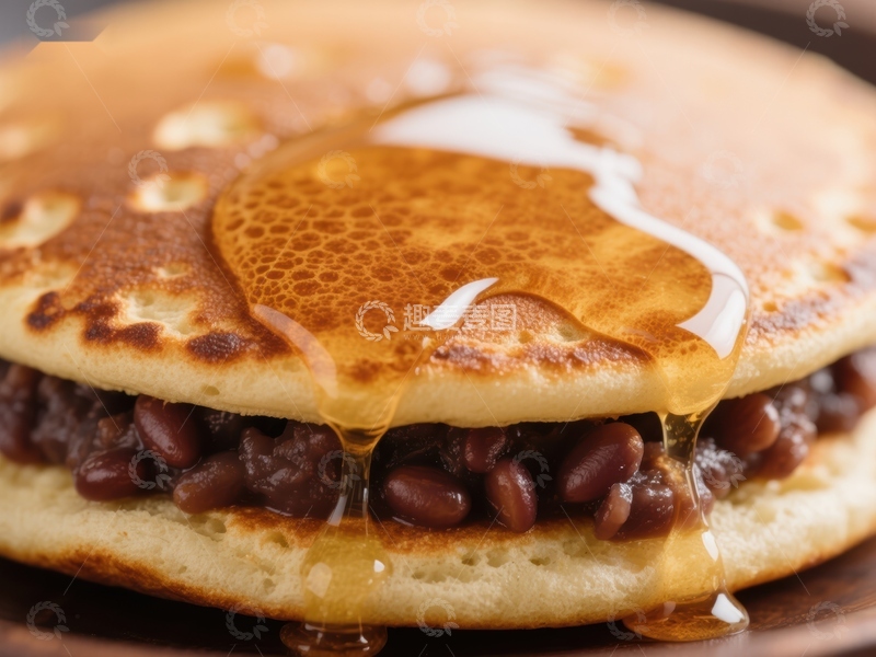 高清大图下载【趣麦麦图】豆馅煎饼淋蜂蜜