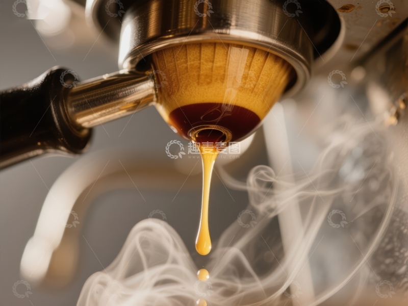 高清大图下载【趣麦麦图】咖啡机滴落新鲜浓缩咖啡
