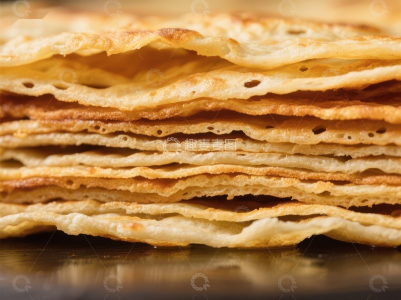高清大图下载【趣麦麦图】金黄薄饼层层叠叠