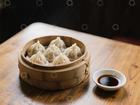 蒸笼中的美味小笼包