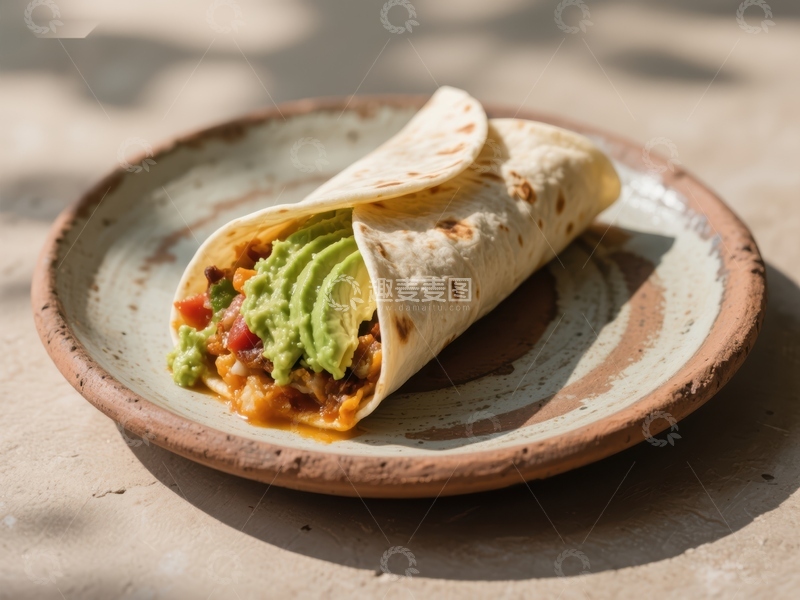 高清大图下载【趣麦麦图】美味卷饼配鳄梨酱