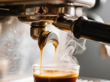 咖啡机萃取新鲜浓缩咖啡