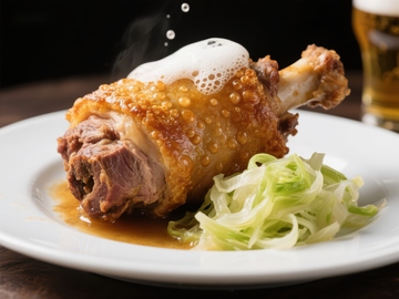 香脆烤鸭腿配酸菜