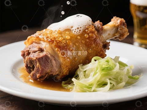 香脆烤鸭腿配酸菜