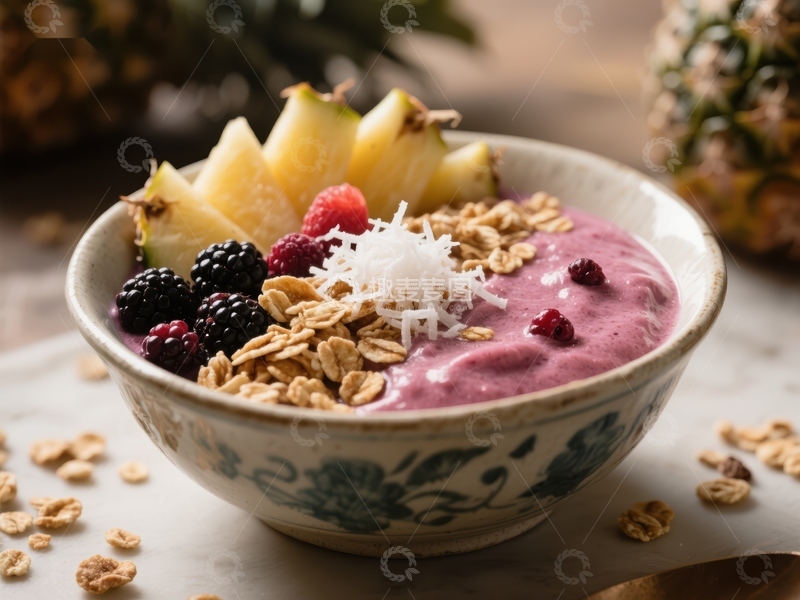 高清大图下载【趣麦麦图】热带水果酸奶碗