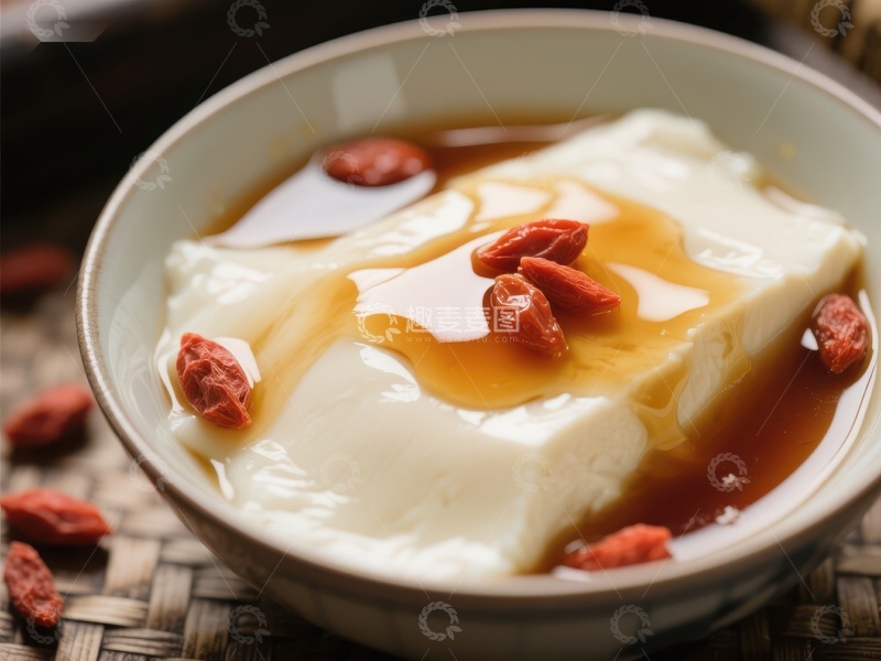高清大图下载【趣麦麦图】甜品豆腐脑配枸杞