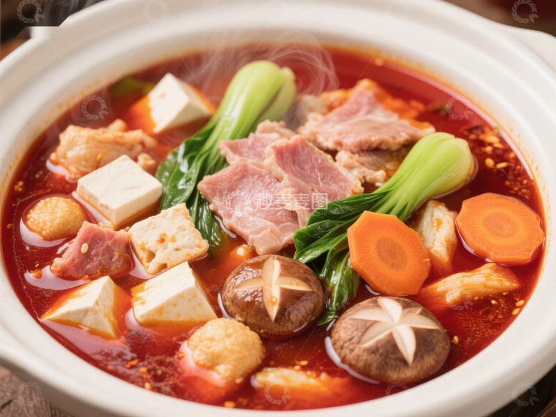 高清大图下载【趣麦麦图】热气腾腾的麻辣火锅
