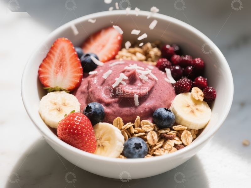 高清大图下载【趣麦麦图】水果燕麦酸奶碗