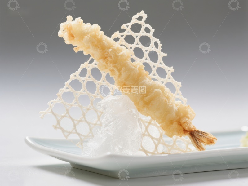 高清大图下载【趣麦麦图】天妇罗虾配芥末酱