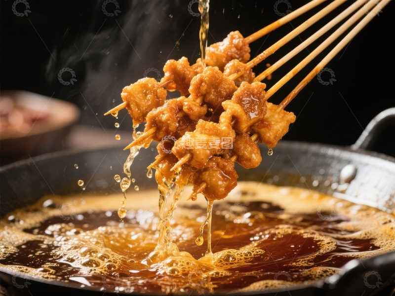 高清大图下载【趣麦麦图】热油炸制的美味串烧