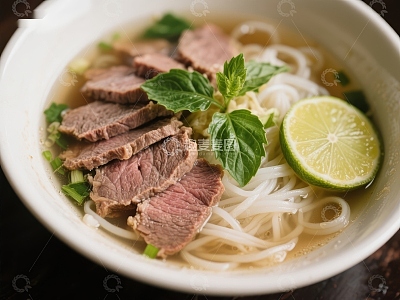 牛肉米粉汤配青柠薄荷