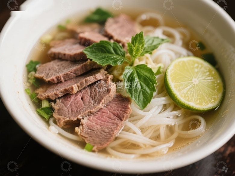 牛肉米粉汤配青柠薄荷