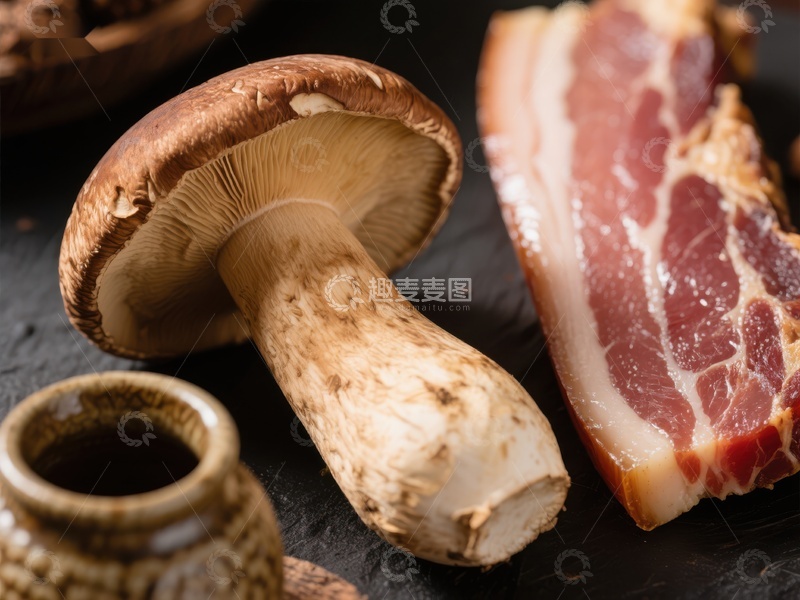 高清大图下载【趣麦麦图】蘑菇与培根的美味组合
