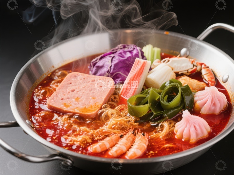 高清大图下载【趣麦麦图】热气腾腾的麻辣火锅