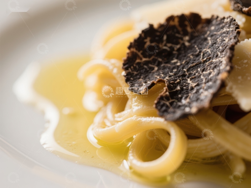 高清大图下载【趣麦麦图】黑松露意面特写