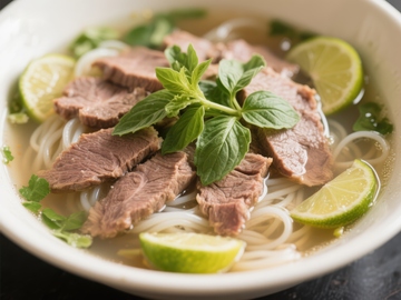 越南牛肉河粉特写