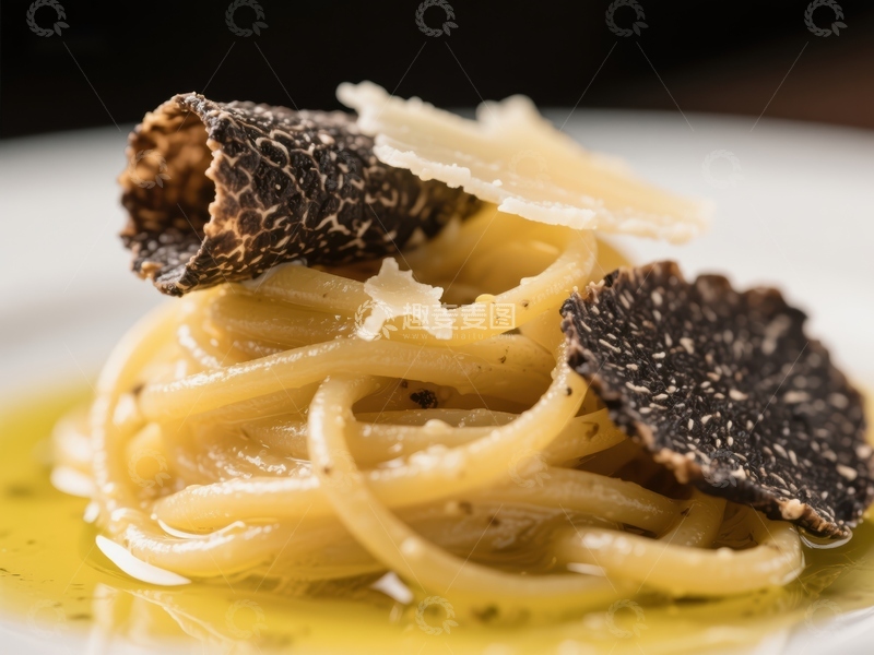 高清大图下载【趣麦麦图】黑松露意面特写