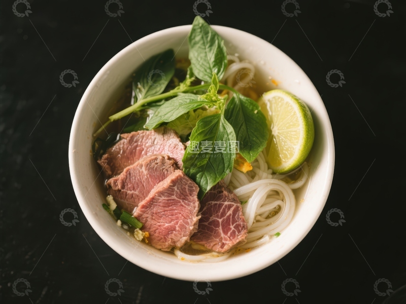 高清大图下载【趣麦麦图】越南河粉：牛肉配青柠与香草