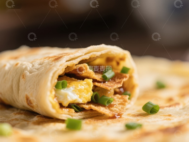 高清大图下载【趣麦麦图】煎饼果子：蛋香四溢的传统美食