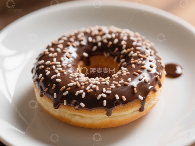 高清大图下载【趣麦麦图】巧克力糖霜甜甜圈