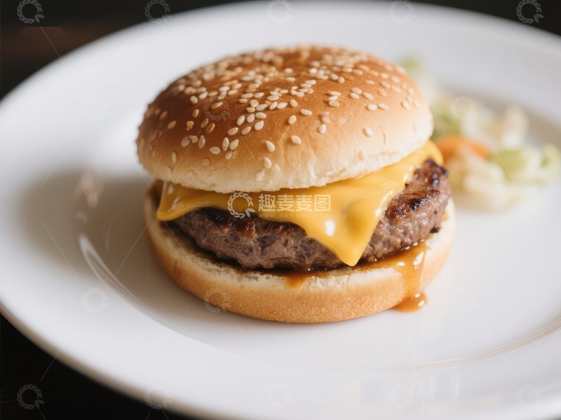 高清大图下载【趣麦麦图】芝士汉堡特写