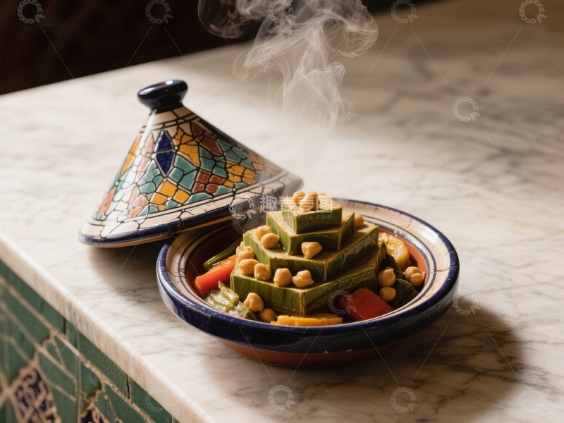 高清大图下载【趣麦麦图】热气腾腾的塔吉锅美食