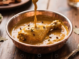 浓郁咖喱鸡腿汤倾倒瞬间