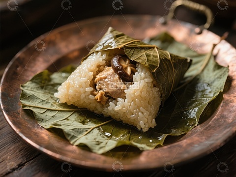 粽叶包裹的糯米鸡肉饭