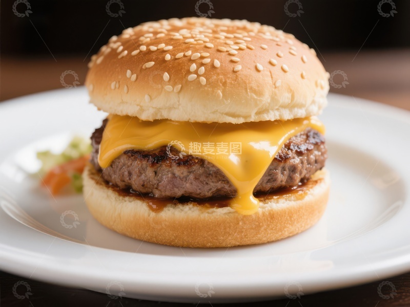 高清大图下载【趣麦麦图】芝士汉堡特写