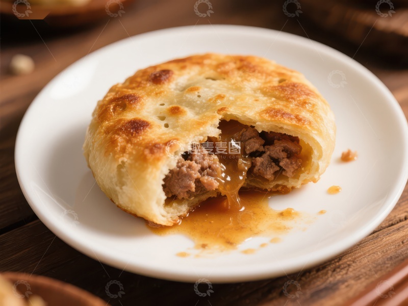 高清大图下载【趣麦麦图】酥皮肉馅饼，金黄诱人