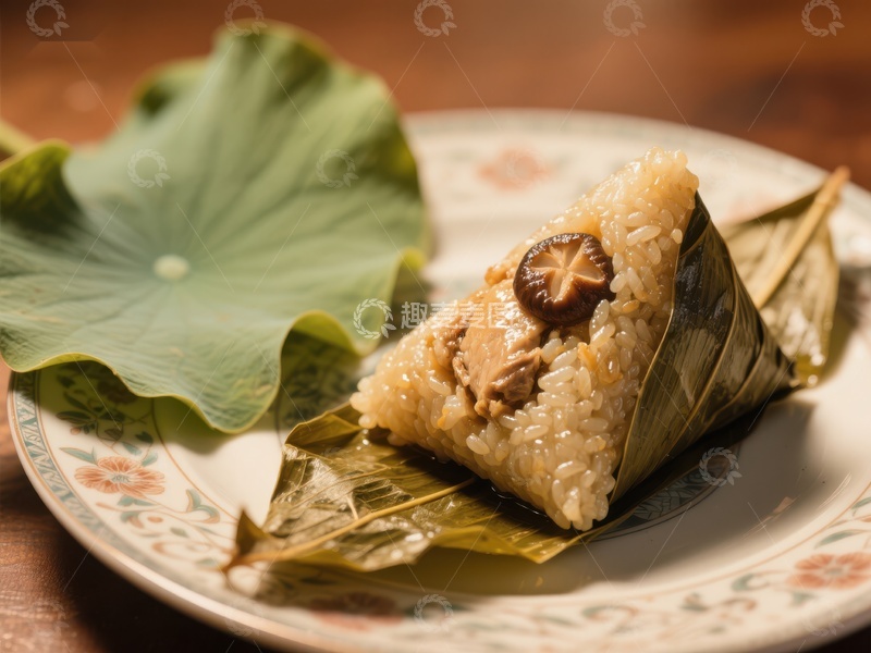 高清大图下载【趣麦麦图】粽子与荷叶的美味组合