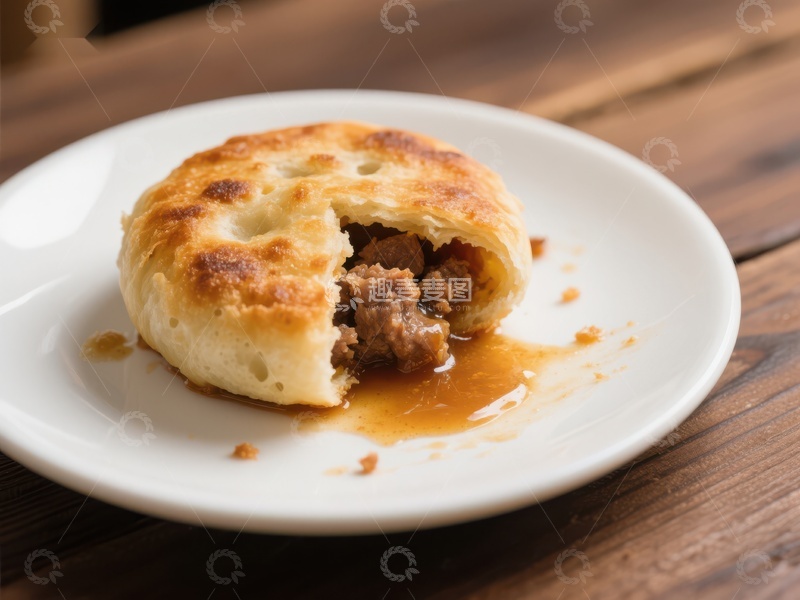 高清大图下载【趣麦麦图】酥皮肉馅饼配酱汁