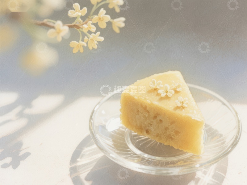 高清大图下载【趣麦麦图】精致糕点配以淡雅花卉