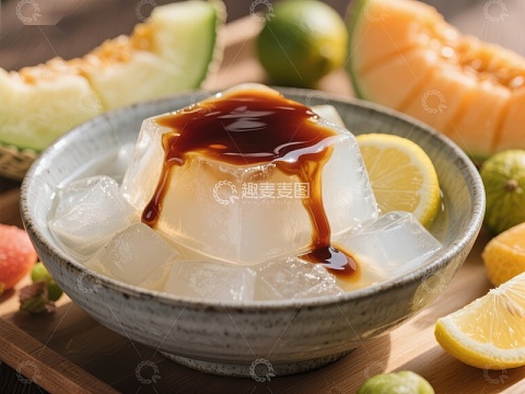 冰镇果冻配蜂蜜柠檬