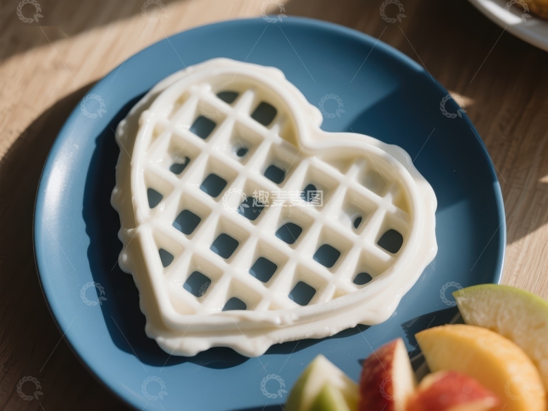 高清大图下载【趣麦麦图】心形华夫饼配水果