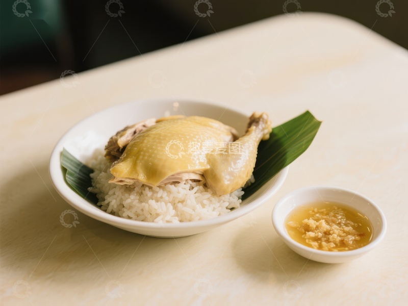 高清大图下载【趣麦麦图】海南鸡饭配姜葱酱