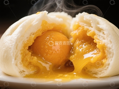 流心蛋黄包，热气腾腾的美味
