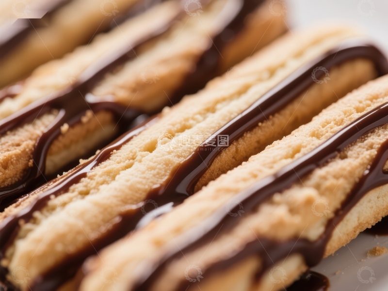 高清大图下载【趣麦麦图】巧克力淋面手指饼干