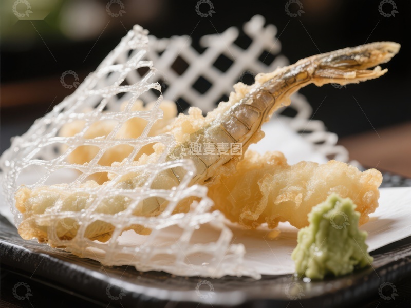 高清大图下载【趣麦麦图】天妇罗虾配芥末酱