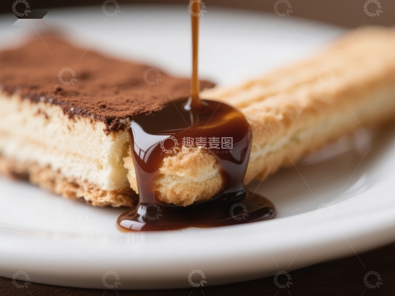 高清大图下载【趣麦麦图】甜点淋酱，美味瞬间