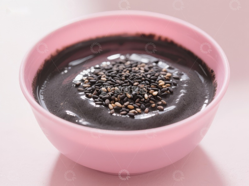 高清大图下载【趣麦麦图】黑芝麻糊配芝麻粒