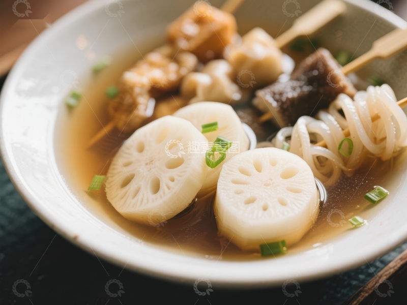高清大图下载【趣麦麦图】莲藕串烧配汤碗