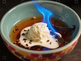 火焰冰淇淋与香草豆的甜蜜碰撞