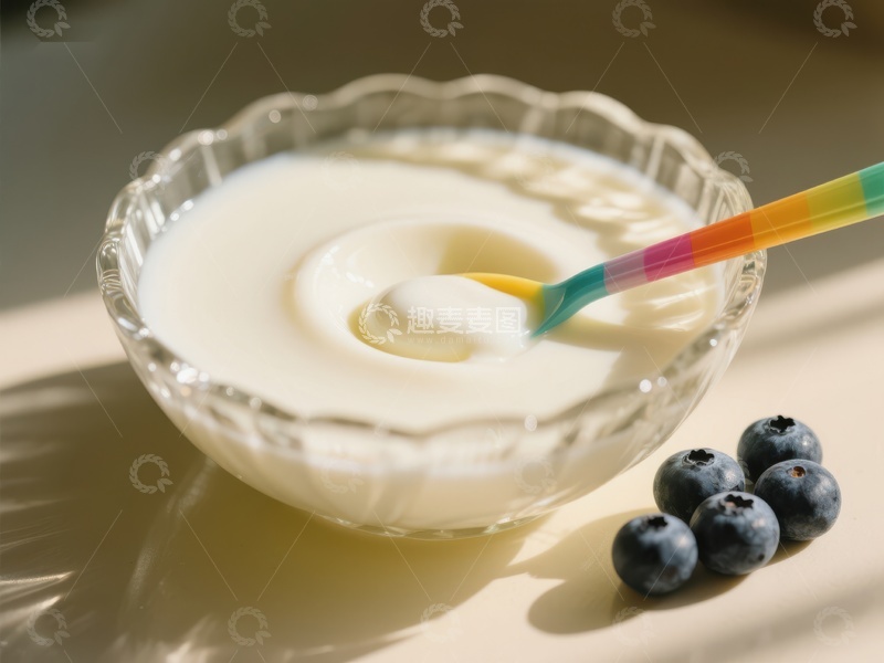 高清大图下载【趣麦麦图】酸奶与蓝莓的清新搭配