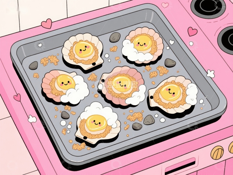 高清大图下载【趣麦麦图】烤盘上的笑脸蛋挞