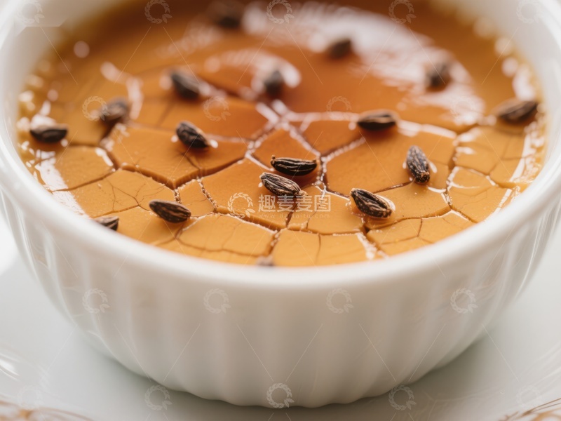 高清大图下载【趣麦麦图】焦糖布丁配黑芝麻
