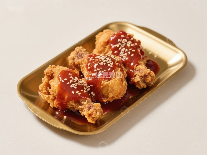 高清大图下载【趣麦麦图】酱汁鸡肉块配芝麻