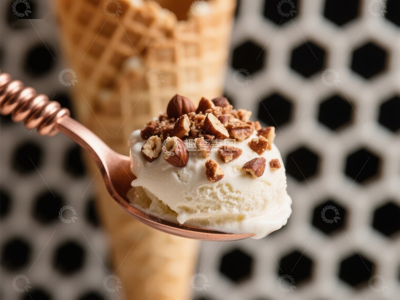 高清大图下载【趣麦麦图】冰淇淋勺与华夫蛋筒